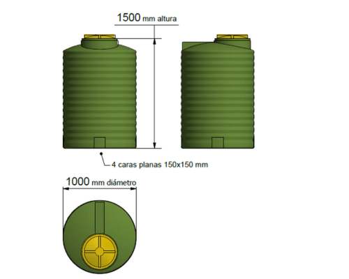 ESTANQUE VERTICAL ESTÁNDAR 1000LTS2