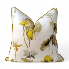 Funda Floral Luxor Amarillo Cordón