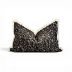 FUNDA MELANGE NEGRO RIBETE PELUDO