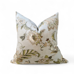 Funda Lino Floral Verde 50x50cm