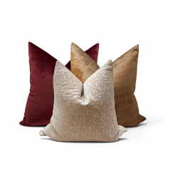 SET DE COJINES VANI CANELA CON RELLENO EN PLUMAS