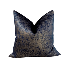 Funda Terciopelo Azul Dorado 50x50cm