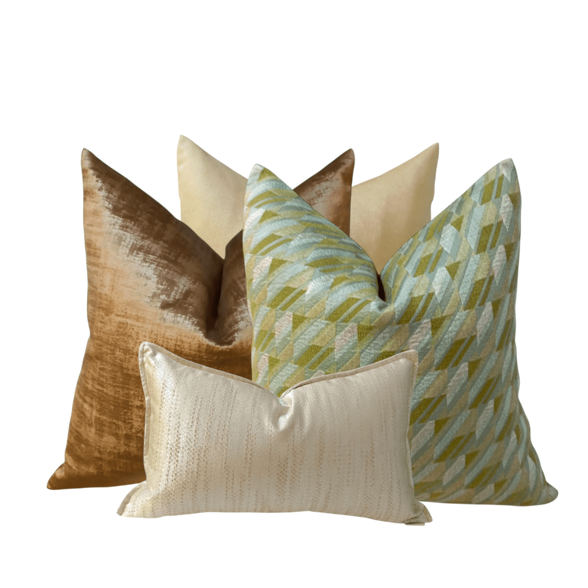 SET DE COJINES LUXOR JACQUARD VERDE HILADO EN NAPA SOF1