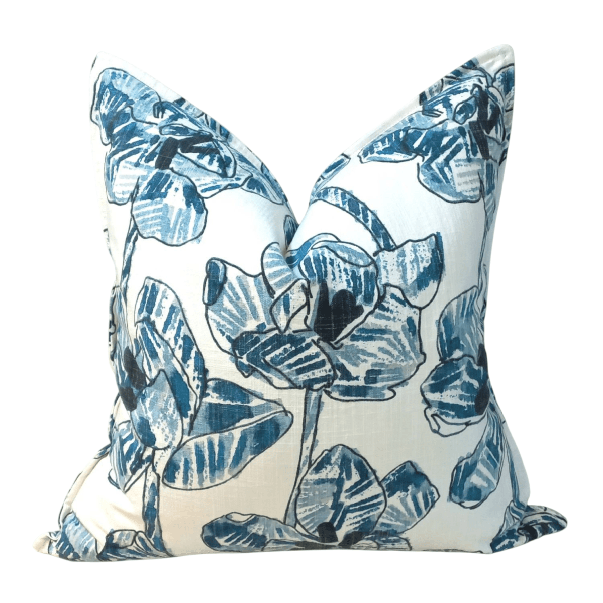 Funda Lino Flora Cobalto 50x50cm1