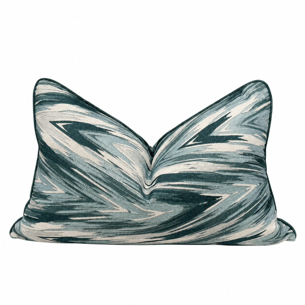 FUNDA DE COJÍN ALTO CHEVRON VERDE3