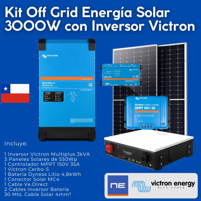 Kit Off Grid Energía Solar 3kVA con Inversor Victron