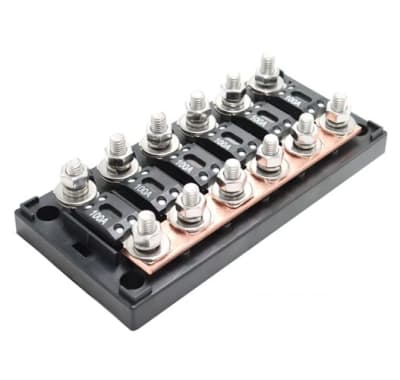 Barra Repartidora 300A 58V para 6 Fusibles Mega