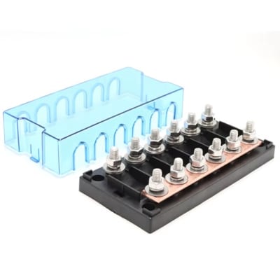 Barra Repartidora 300A 58V para 6 Fusibles Mega