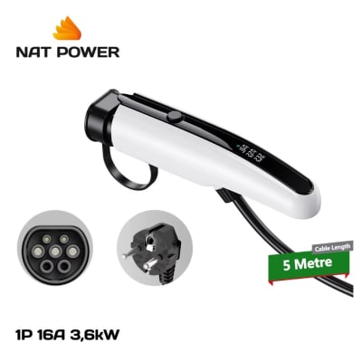 Cargador Vehículo Eléctrico Portátil 3.6kW Tipo 2 Nat Power