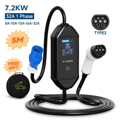 Cargador Vehículo Eléctrico Portátil 7.2kW Tipo GB/T
