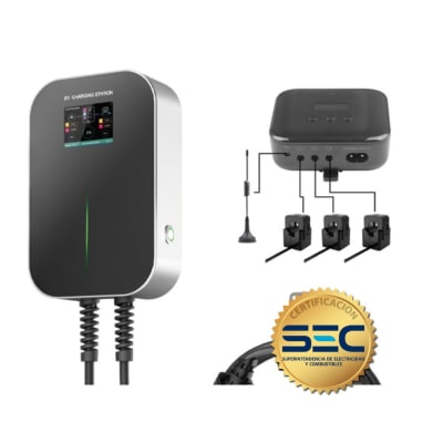 Cargador Auto Electrico Wallbox AC, 7.4 kW, tipo 2, Bluetooth/WiFi