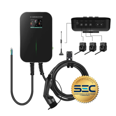Cargador Auto Electrico Wallbox AC, 7.4 kW, tipo 2, Bluetooth/WiFi