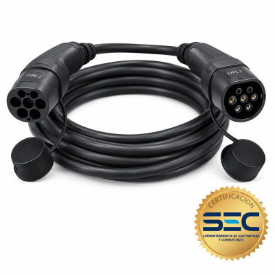 Cable de Carga Auto Electrico 22 kW Tipo 2
