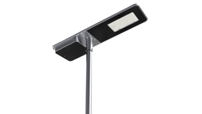 Luminaria Solar Negra LED 60W 160 Lm/W para Poste de Alumbrado