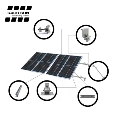 Estructura Inclinada 4 Paneles Solares 15° a 30°