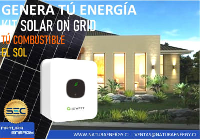 Kit Energía Solar On Grid de 2kW, Incl. Instalación y Tramite SEC