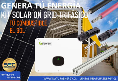 Kit Energía Solar On Grid de 25kW Trifásico, Incl. Instalación y Tramite SEC