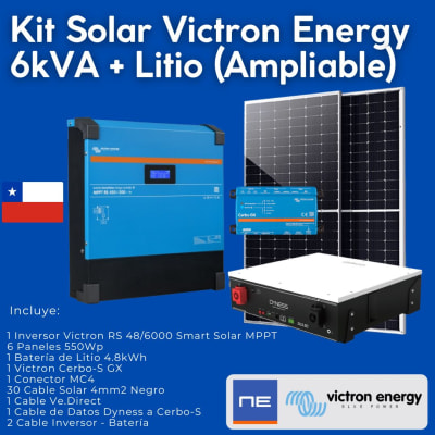 Kit Solar Victron Energy 6kVA + Litio (Ampliable)