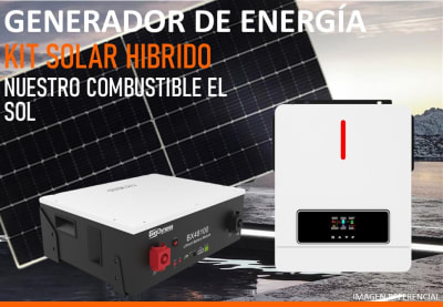 Kit Energía Solar Hibrido Litio 6kW (Ampliable) Incl. Instalación y Trámite SEC