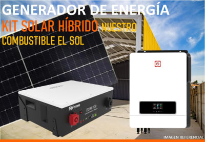 Kit Solar Híbrido 8kW c/Litio, Incluye Instalación y Trámite SEC