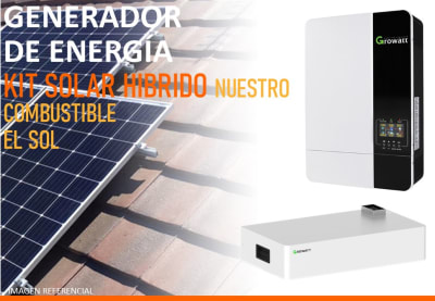 Kit Solar 5000W Off Grid Litio Growatt (Ampliable), Incluye Instalación y Trámite SEC