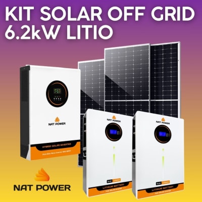 Kit Solar Off Grid 6200W Litio Nat Power
