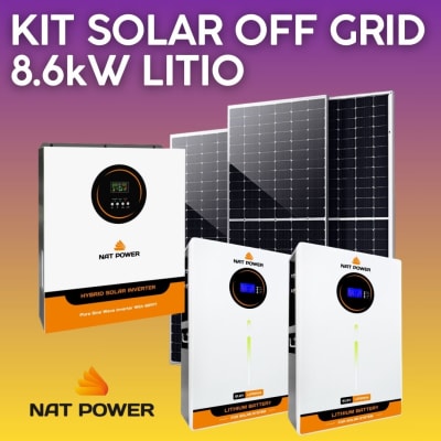 Kit Solar Off Grid 8600W Litio Nat Power