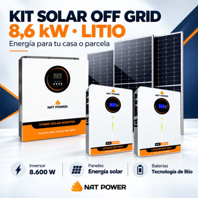 Kit Solar Off Grid 8600W Litio Nat Power