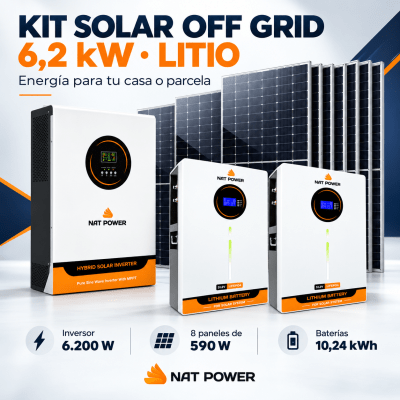 Kit Solar Off Grid 6200W Litio Nat Power