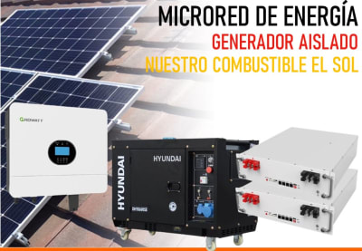 Microred de Energía Diesel y Solar Fotovoltaica 6kW Growatt