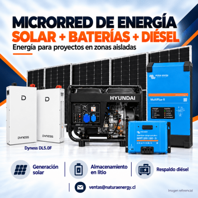 Microred de Energía Diesel y Solar Fotovoltaica 5kW