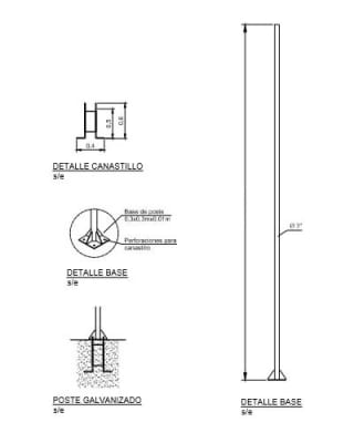 Poste Acero Galvanizado 6 Metros 3 Pulgadas
