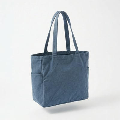 Tote bag bolsillos 40x40 cm celeste1