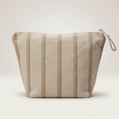 Estuche beige rayas café