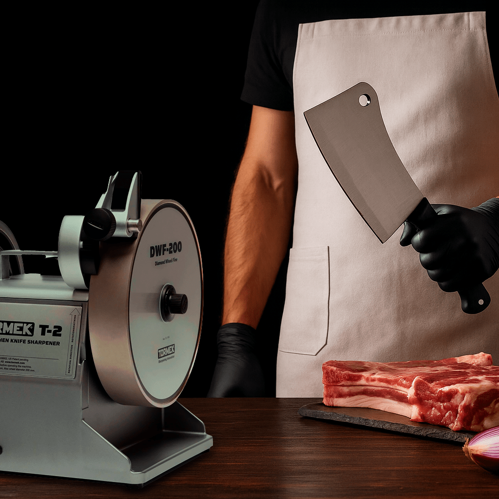 Cómo afilar cuchillos de carnicero y carnicería con Tormek T2