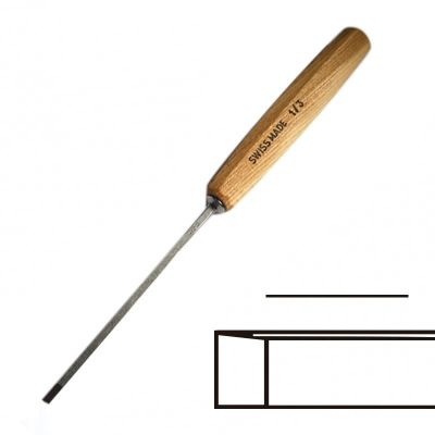 Gubia Perfil 1. Plana Doble Bisel de 3 mm de ancho1