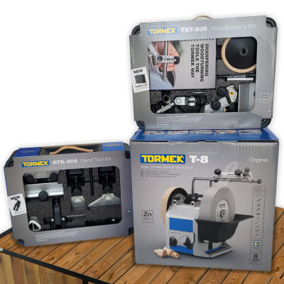 Pack Afiladora Tormek TORMT8 con Kit de Guias de Afilado HTK-1006 y TNT-8081