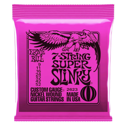 2623 Cuerdas para Guitarra Electrica. 7-String. Super Slinky .009 - .0521