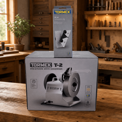 Pack Afiladora Tormek T2 + Guia SC-60 para Afilado de Tijeras1
