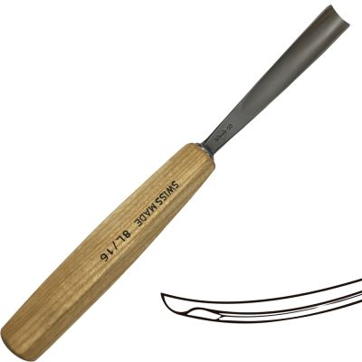 Gubia No 8L Semi Curva de 16 mm de ancho para hacer Cuchara o Cuenco1