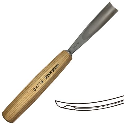 Gubia No 8L Semi Curva de 20 mm de ancho para hacer Cuchara o Cuenco1