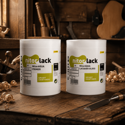 Pack Primer + Lacquer Gloss NitorAqua de Nitorlack 1 lt1
