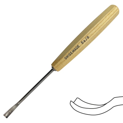 Gubia No 5A Semi Plana Corta de 8 mm de ancho para hacer Cuchara o Cuenco1