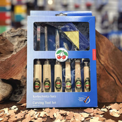 Set 3427 SB de 3 Mini Gubias 3 Cuchillos y 1 Piedra Two Cherries para Xilografia y Tallado1