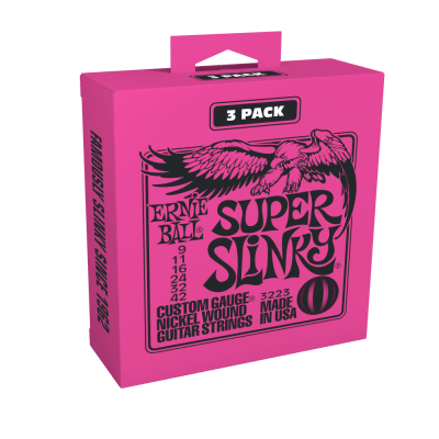 Cuerdas Mod: 3223 Super Slinky para Guitarra Electrica .009 - .042 (Pack de 3 Sets)1