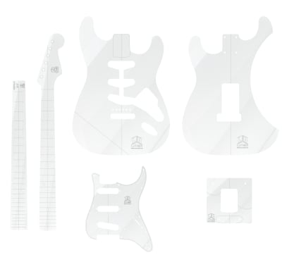 Set de Plantilla en Acrilico 5 mm tipo Stratocaster1
