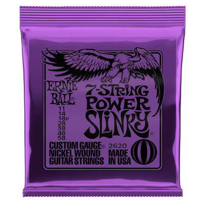 Cuerdas Mod: 2620 para Guitarra Electrica. 7-String. Power Slinky .011 - .0581
