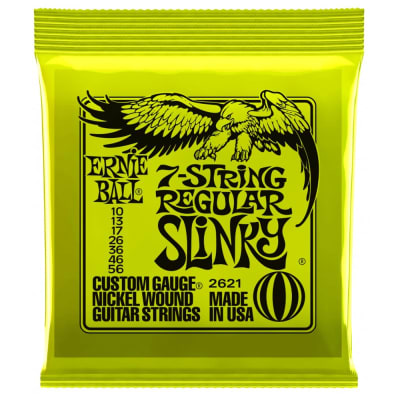 Cuerdas para Guitarra Electrica. Mod: 2621. 7-String. Regular Slinky .010 - .0561