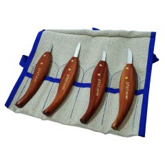 Set de 4 Cuchillos Pfeil Suiza Mod Ro4 dureza Acero Rockwell 57-60 Ideal para Tallado Incluye Estuche