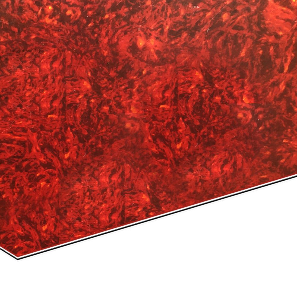 Lamina para Pickguard 220 x 300 mm. Mod:PC-TOR-R. Color: Red Pearloid. 4-ply  0